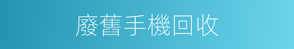 廢舊手機回收的同義詞