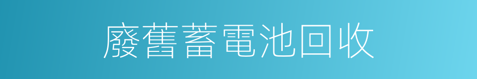 廢舊蓄電池回收的同義詞