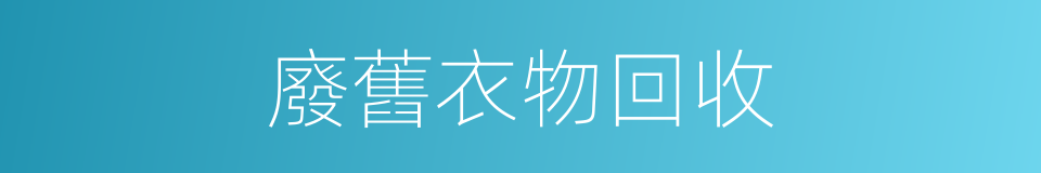 廢舊衣物回收的同義詞