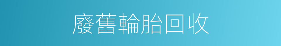 廢舊輪胎回收的同義詞