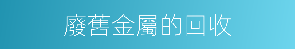 廢舊金屬的回收的同義詞