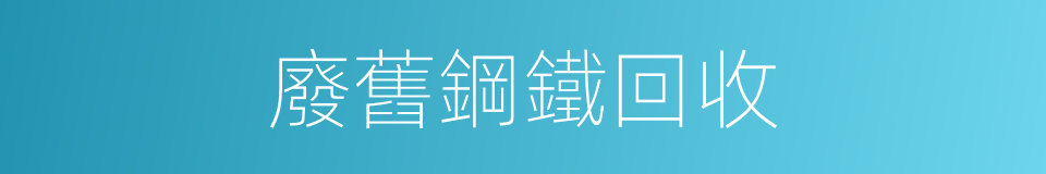 廢舊鋼鐵回收的同義詞