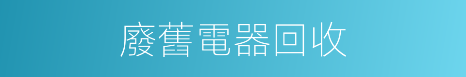 廢舊電器回收的同義詞
