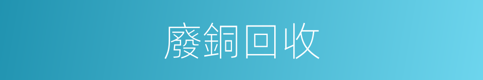 廢銅回收的同義詞