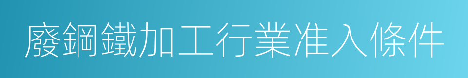 廢鋼鐵加工行業准入條件的同義詞