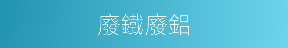 廢鐵廢鋁的同義詞