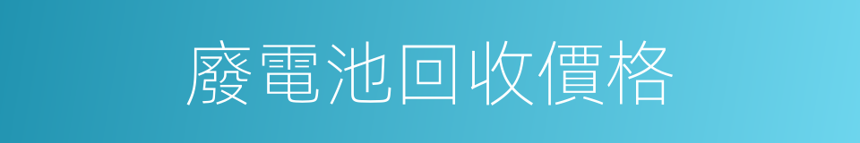 廢電池回收價格的同義詞