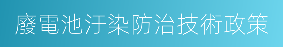 廢電池汙染防治技術政策的同義詞