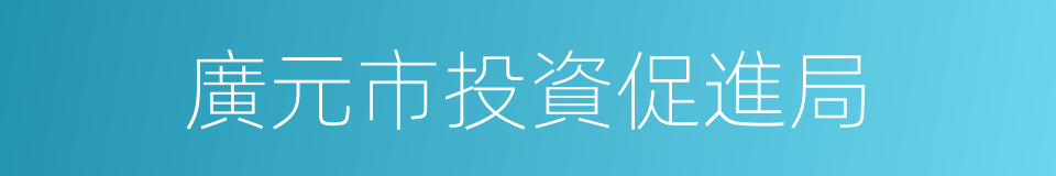 廣元市投資促進局的同義詞
