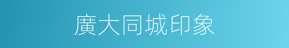 廣大同城印象的同義詞