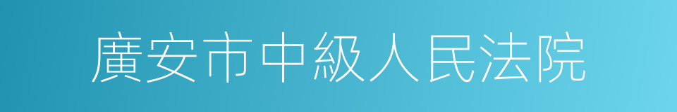 廣安市中級人民法院的同義詞