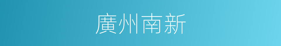 廣州南新的同義詞
