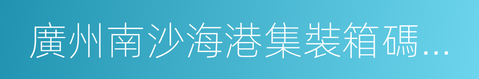 廣州南沙海港集裝箱碼頭有限公司的同義詞
