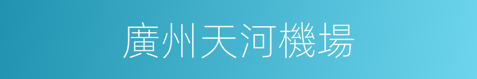 廣州天河機場的同義詞