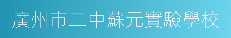 廣州市二中蘇元實驗學校的同義詞