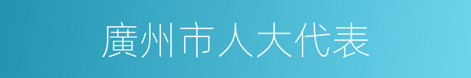 廣州市人大代表的同義詞