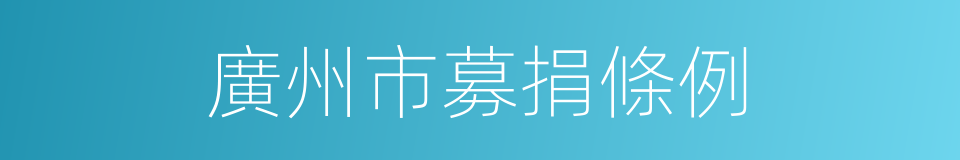 廣州市募捐條例的同義詞