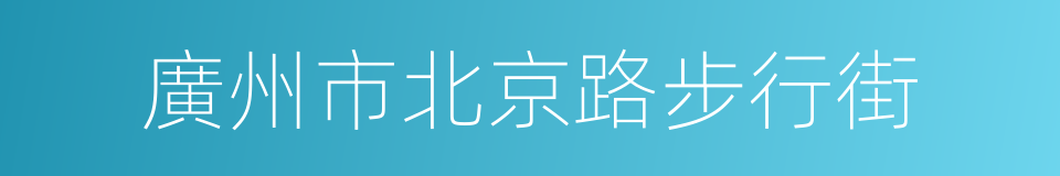 廣州市北京路步行街的同義詞