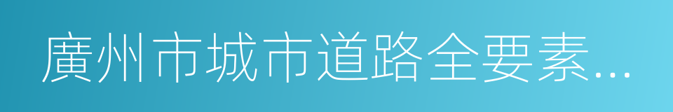 廣州市城市道路全要素設計手冊的同義詞