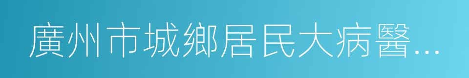 廣州市城鄉居民大病醫療保險試行辦法的同義詞