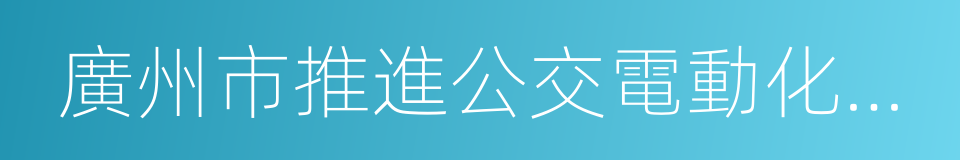 廣州市推進公交電動化工作方案的同義詞