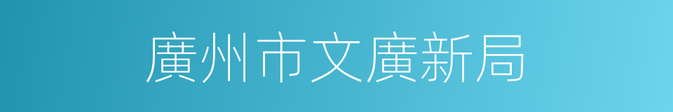 廣州市文廣新局的同義詞