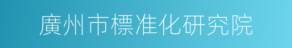 廣州市標准化研究院的同義詞