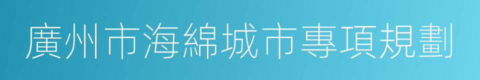 廣州市海綿城市專項規劃的同義詞