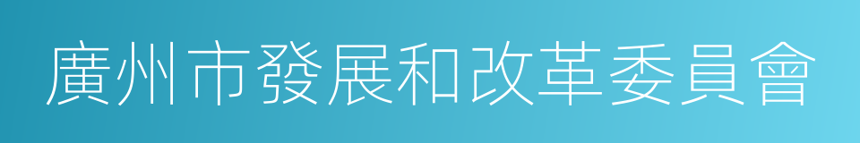 廣州市發展和改革委員會的同義詞