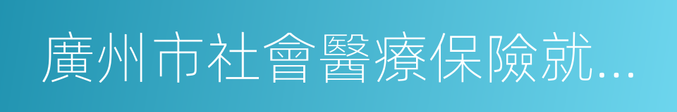 廣州市社會醫療保險就醫及個人賬戶管理辦法的同義詞