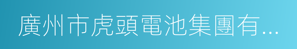 廣州市虎頭電池集團有限公司的同義詞