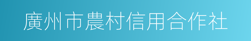 廣州市農村信用合作社的同義詞