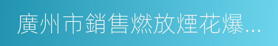 廣州市銷售燃放煙花爆竹管理規定的同義詞