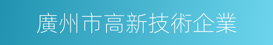 廣州市高新技術企業的同義詞