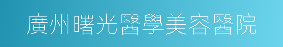 廣州曙光醫學美容醫院的同義詞