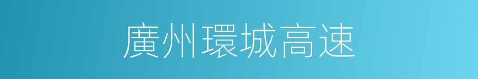 廣州環城高速的同義詞