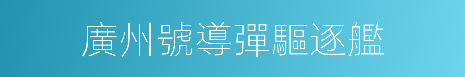 廣州號導彈驅逐艦的同義詞