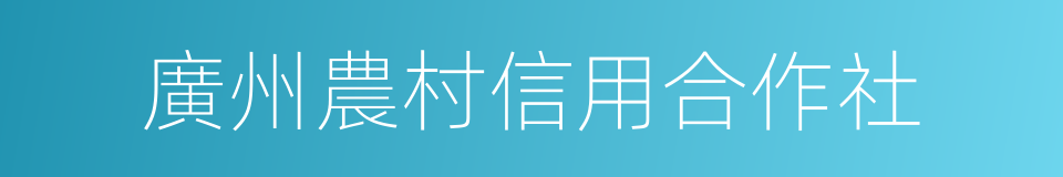 廣州農村信用合作社的同義詞