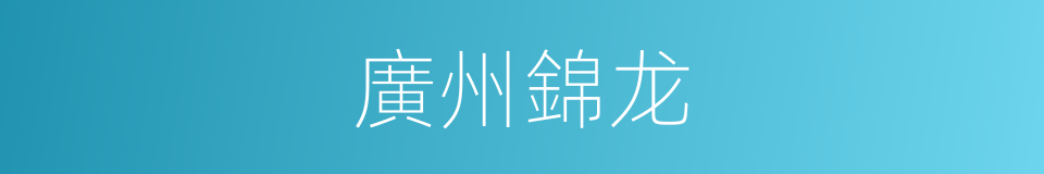 廣州錦龙的同義詞