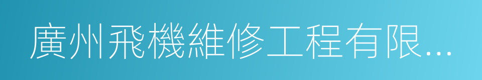 廣州飛機維修工程有限公司的同義詞