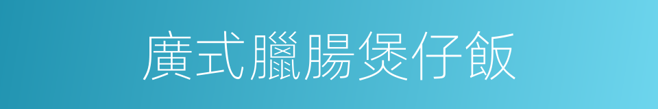 廣式臘腸煲仔飯的同義詞
