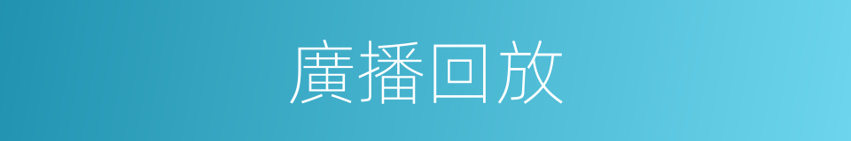 廣播回放的同義詞