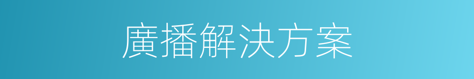 廣播解決方案的同義詞
