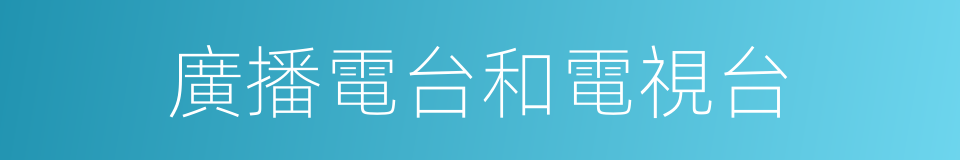 廣播電台和電視台的同義詞