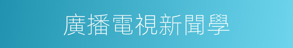 廣播電視新聞學的同義詞