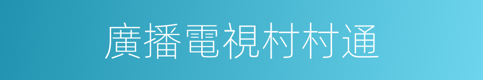 廣播電視村村通的同義詞