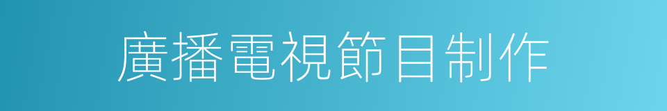 廣播電視節目制作的同義詞