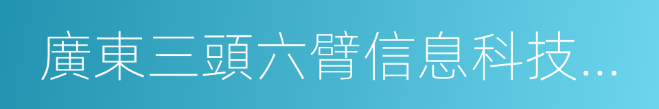 廣東三頭六臂信息科技股份有限公司的同義詞