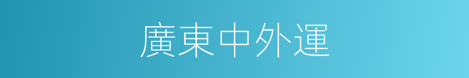 廣東中外運的同義詞