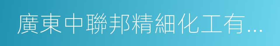 廣東中聯邦精細化工有限公司的同義詞